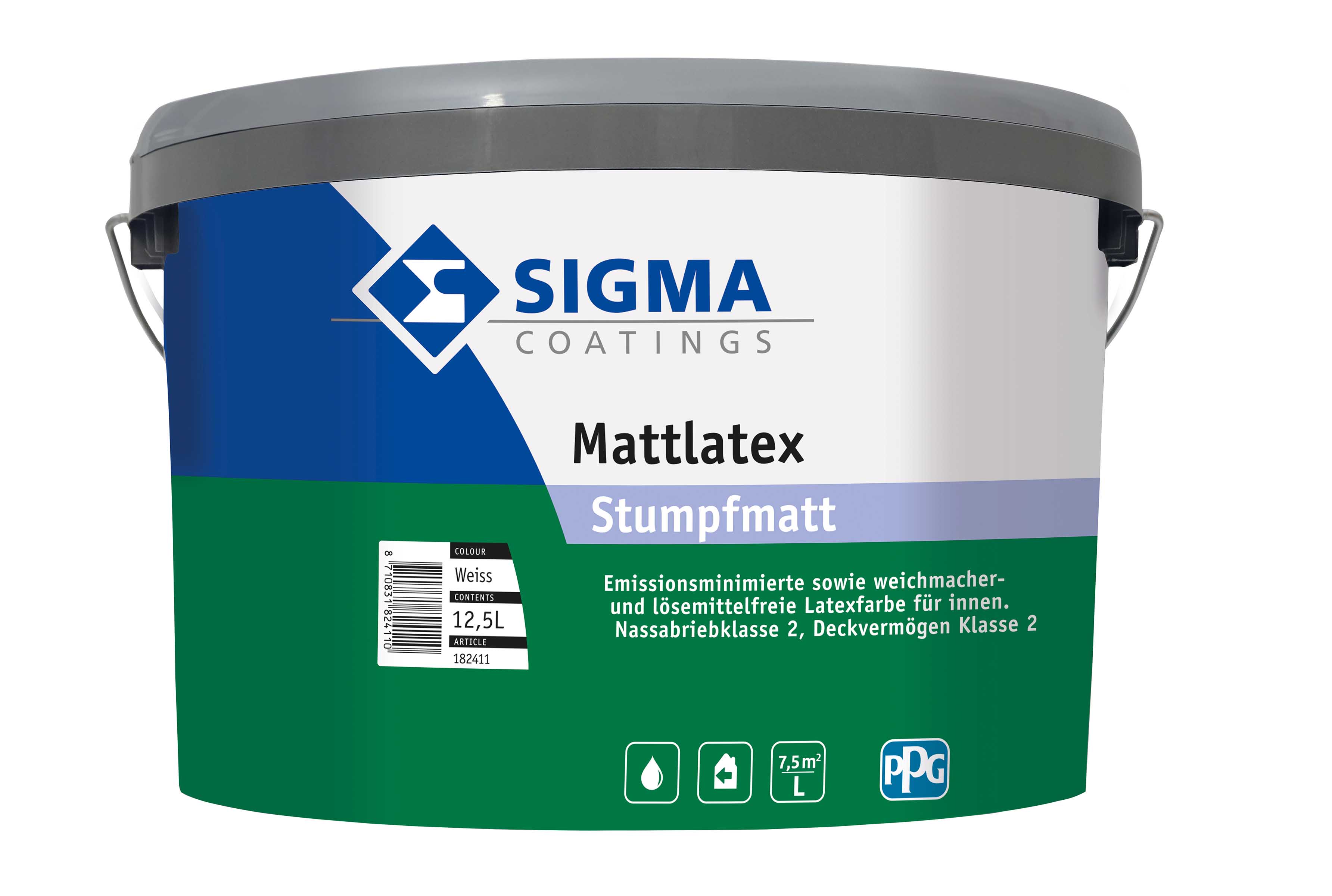 SIGMA Mattlatex Weiß 12,5 L - strukturerhaltend, hoch strapazierfähig
