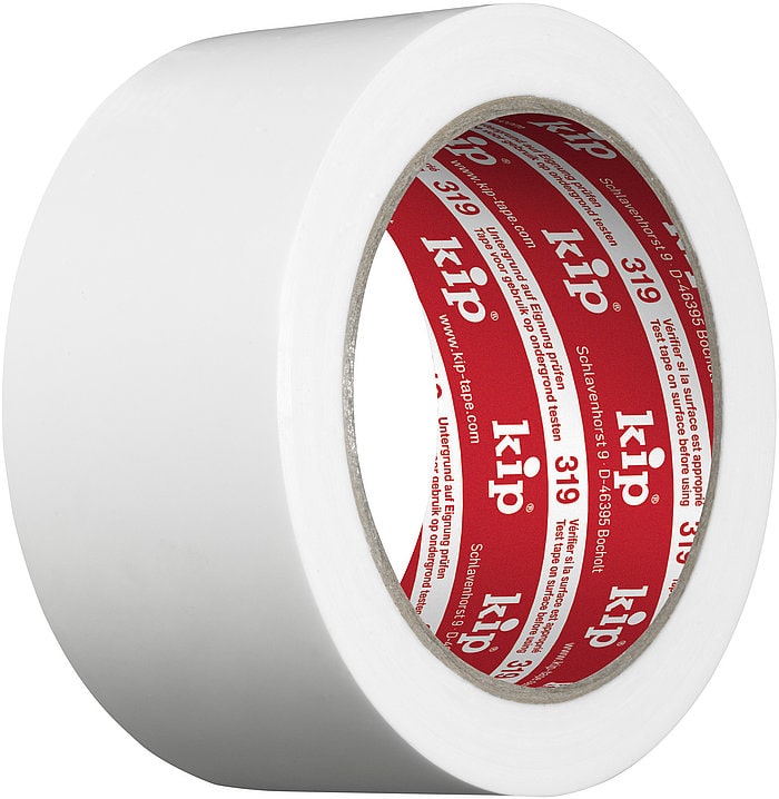Kip 319 PE-Schutzband – glatt, weiß - 50mm x 33m