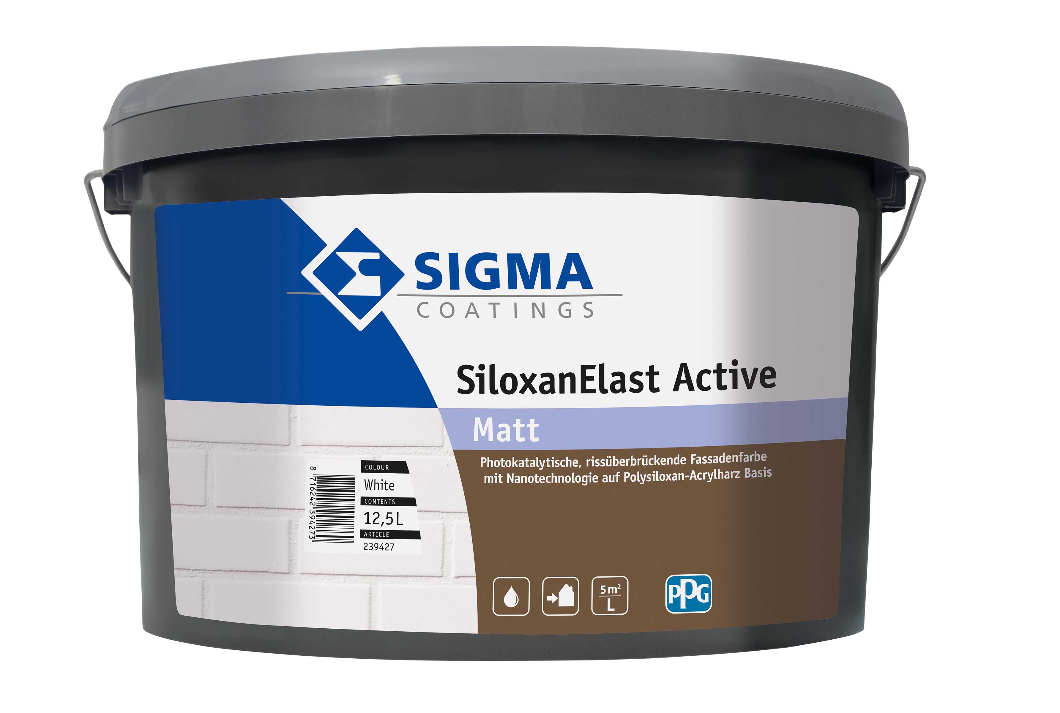 SIGMA SiloxanElast Active Weiß 12,5 L - Fassadenfarbe