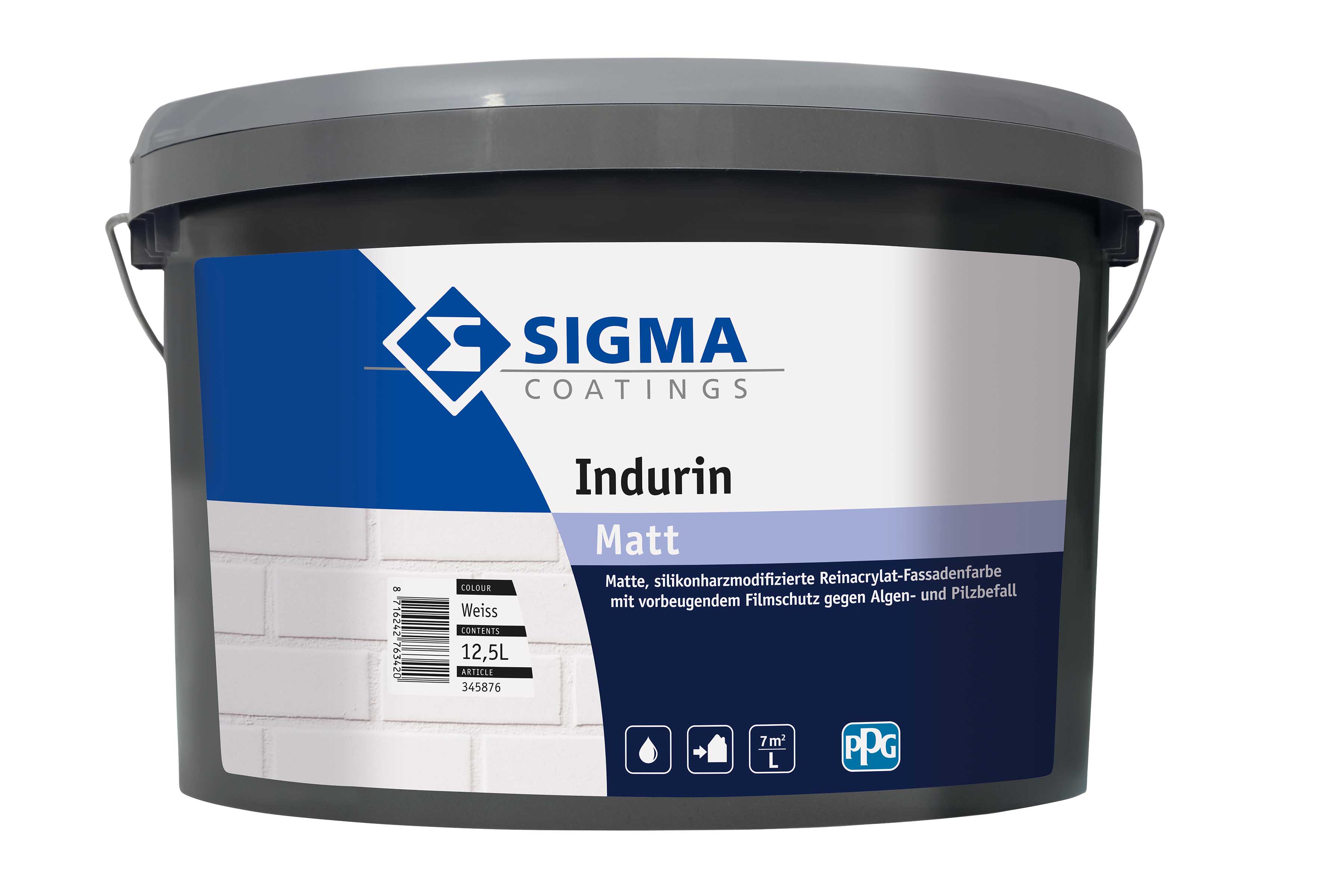 SIGMA Indurin A+F Weiß 12,5 - Fassadenfarbe