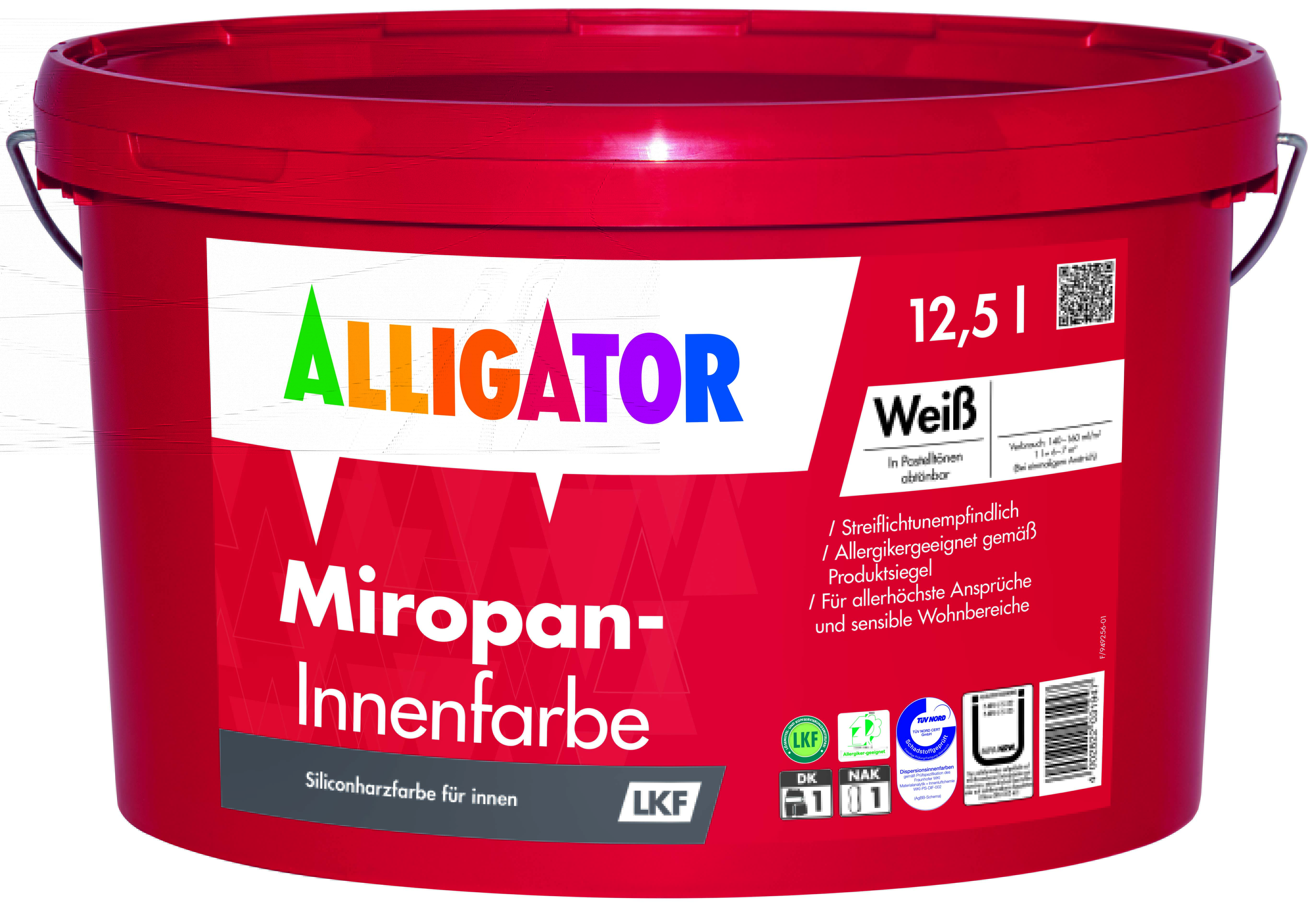 ALLIGATOR Miropan-Innenfarbe Weiß LKF – 12,5 Liter 